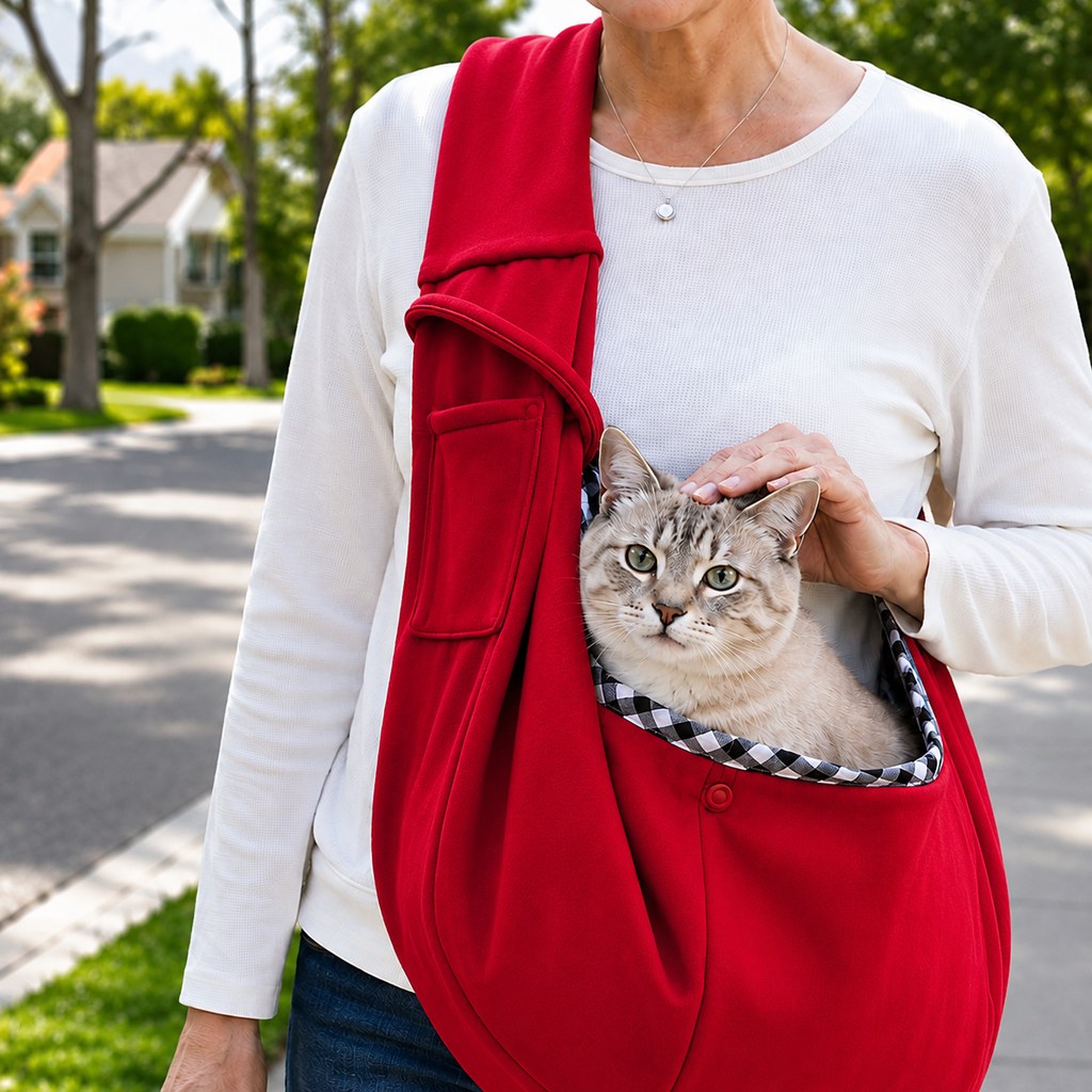 Paws in Awe Hands-Free Pet Sling Carrier for Small Dogs & Cats - Wide Strap Shoulder Bag for Walks, Errands & Vet Visits image 13