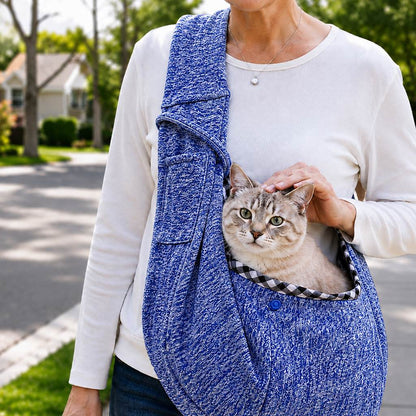 Paws in Awe Hands-Free Pet Sling Carrier for Small Dogs & Cats - Wide Strap Shoulder Bag for Walks, Errands & Vet Visits image 9
