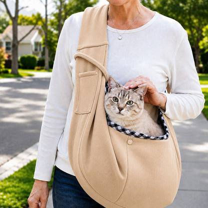 Paws in Awe Hands-Free Pet Sling Carrier for Small Dogs & Cats - Wide Strap Shoulder Bag for Walks, Errands & Vet Visits image 14