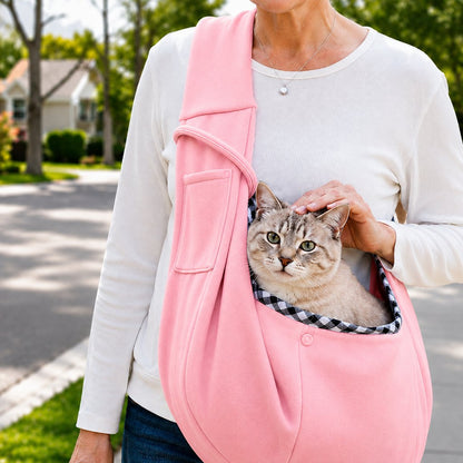 Paws in Awe Hands-Free Pet Sling Carrier for Small Dogs & Cats - Wide Strap Shoulder Bag for Walks, Errands & Vet Visits image 11