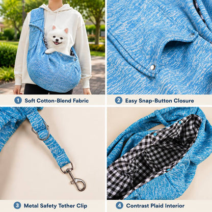 Paws in Awe Hands-Free Pet Sling Carrier for Small Dogs & Cats - Wide Strap Shoulder Bag for Walks, Errands & Vet Visits image 5