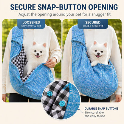 Paws in Awe Hands-Free Pet Sling Carrier for Small Dogs & Cats - Wide Strap Shoulder Bag for Walks, Errands & Vet Visits image 7