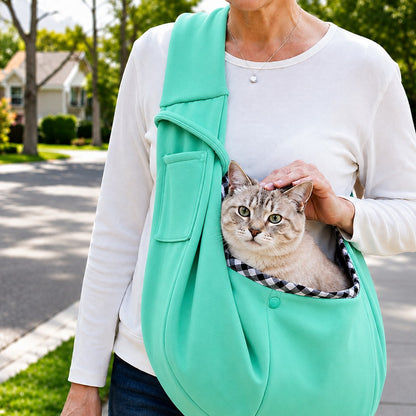 Paws in Awe Hands-Free Pet Sling Carrier for Small Dogs & Cats - Wide Strap Shoulder Bag for Walks, Errands & Vet Visits image 16