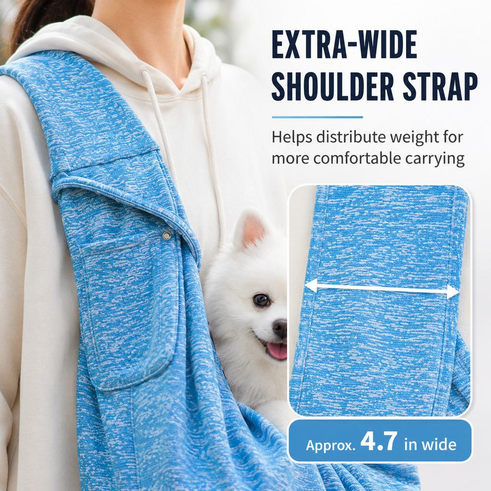 Paws in Awe Hands-Free Pet Sling Carrier for Small Dogs & Cats - Wide Strap Shoulder Bag for Walks, Errands & Vet Visits image 4