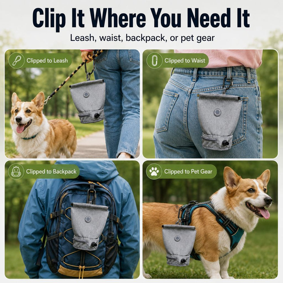 Paws in Awe Dog Poop Bag Holder for Walks - Carry Used Waste Bags Hands-Free Until the Next Trash Can image 3