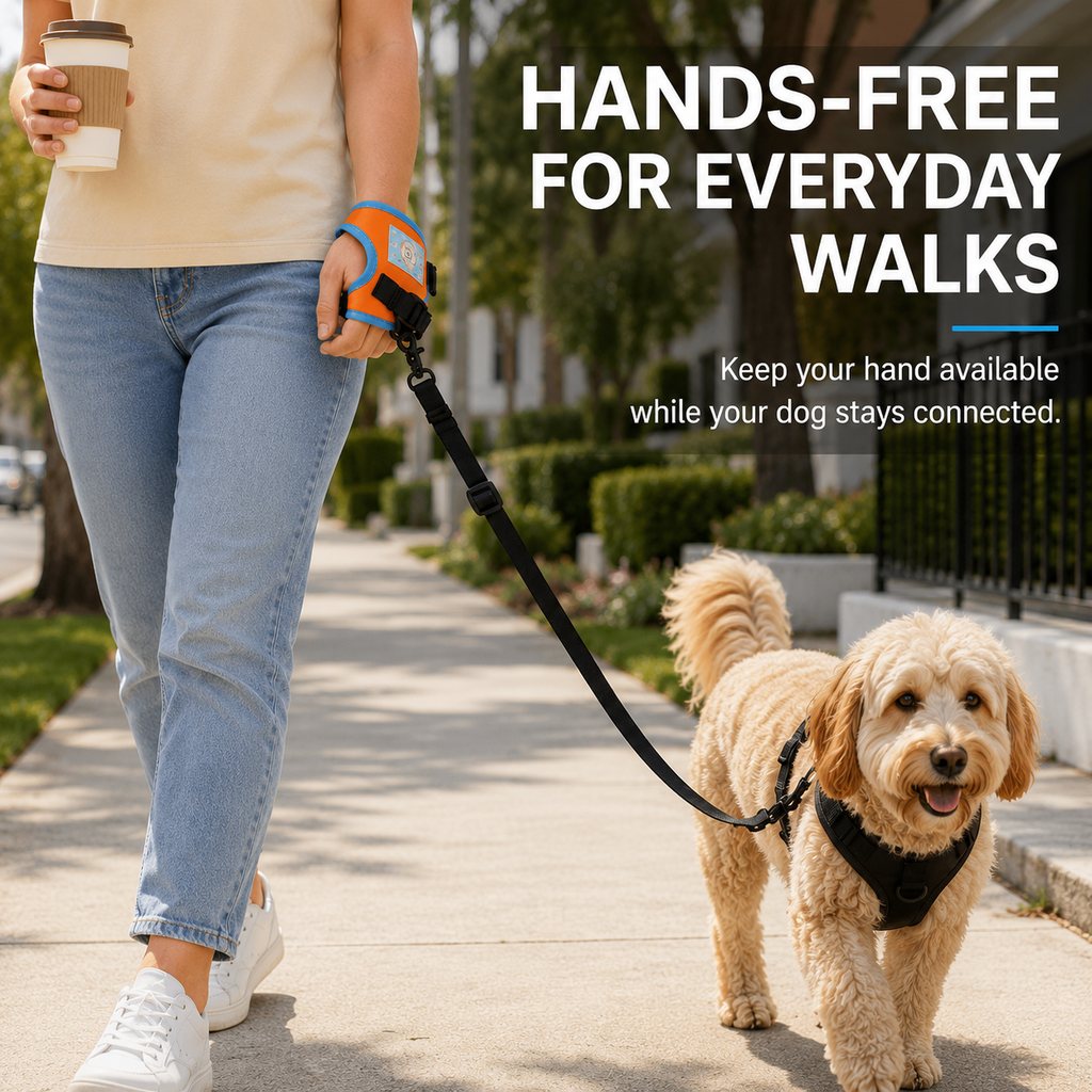 Adjustable wrist dog leash for everyday walking