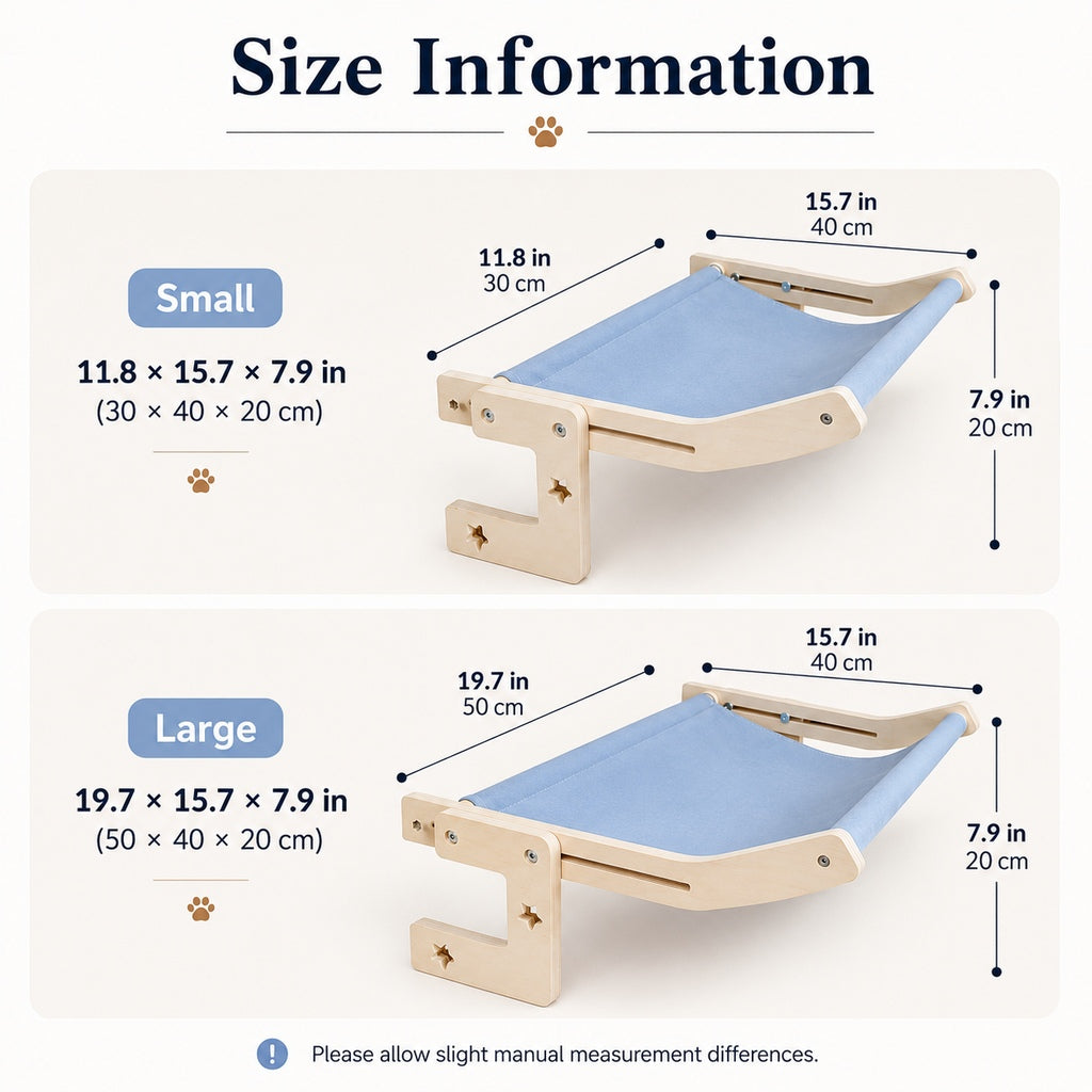 Paws in Awe Bedside Hanging Cat Hammock Bed - Space-Saving Elevated Cat Lounge for Beds, Sofas & Windows image 9