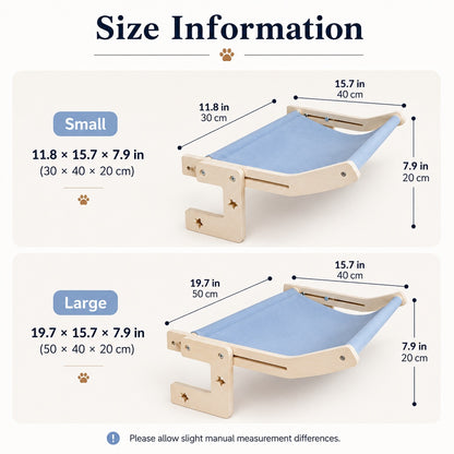 Paws in Awe Bedside Hanging Cat Hammock Bed - Space-Saving Elevated Cat Lounge for Beds, Sofas & Windows image 9