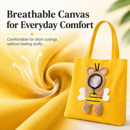 Paws in Awe Head-Out Cat Carrier Tote for Walks & Vet Visits - Lightweight Canvas Pet Bag for Cats & Small Dogs image 6