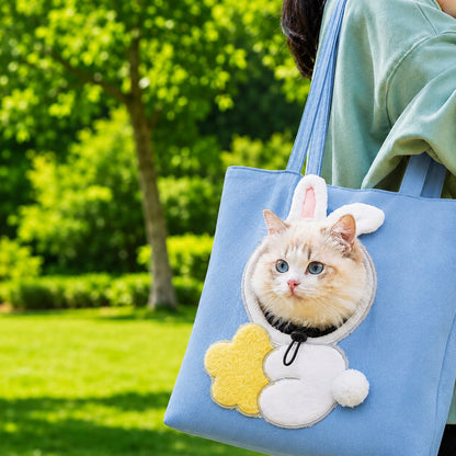 Paws in Awe Head-Out Cat Carrier Tote for Walks & Vet Visits - Lightweight Canvas Pet Bag for Cats & Small Dogs image 11