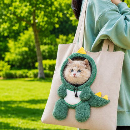 Paws in Awe Head-Out Cat Carrier Tote for Walks & Vet Visits - Lightweight Canvas Pet Bag for Cats & Small Dogs image 12