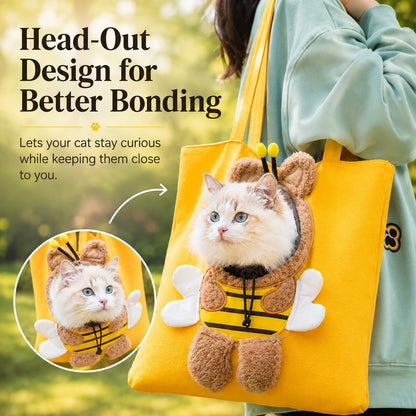 Paws in Awe Head-Out Cat Carrier Tote for Walks & Vet Visits - Lightweight Canvas Pet Bag for Cats & Small Dogs image 5