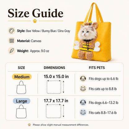 Paws in Awe Head-Out Cat Carrier Tote for Walks & Vet Visits - Lightweight Canvas Pet Bag for Cats & Small Dogs image 10