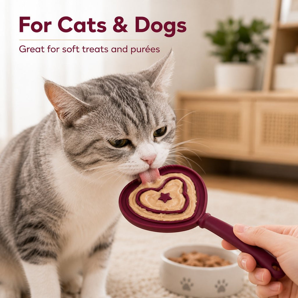 Heart pet licking wand for cats and dogs