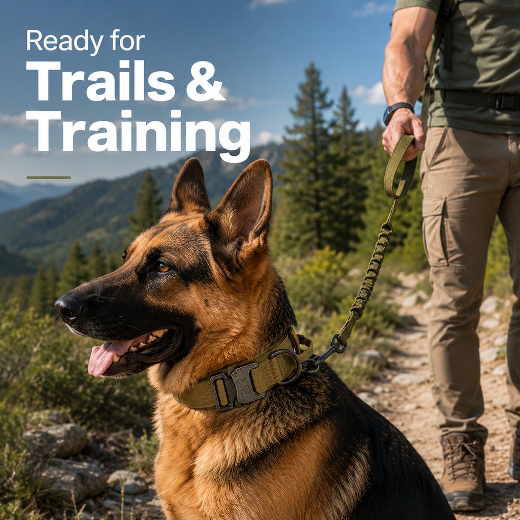 Tactical dog collar ready for trails training daily walks and outdoor adventures