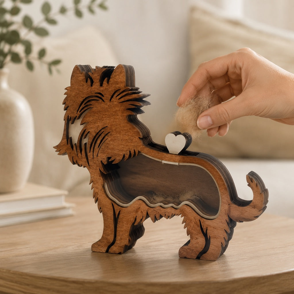 Home display pet memorial keepsake box for shelf or desk