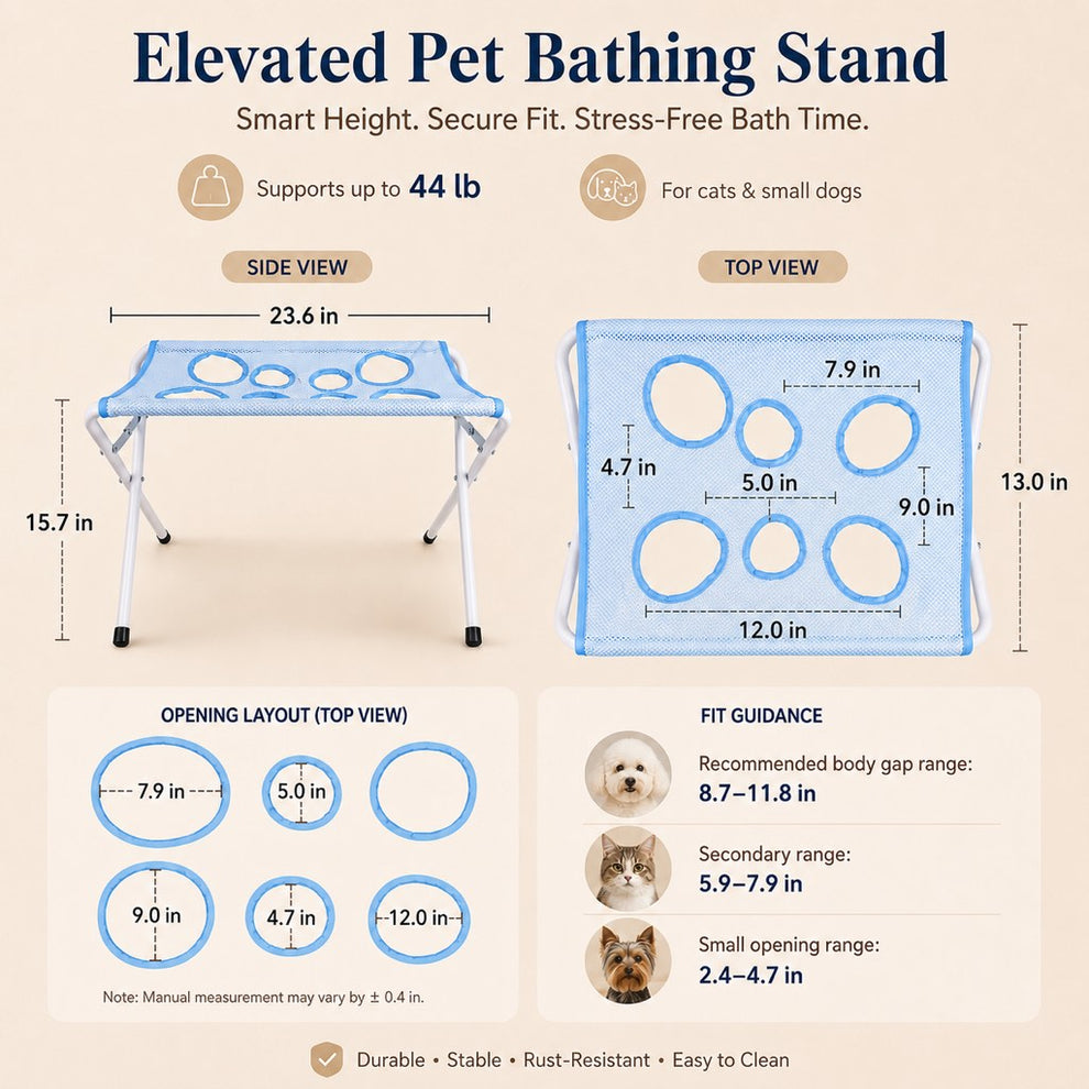 Paws in Awe Foldable Pet Bathing & Grooming Stand for Cats and Small Dogs - Easier Baths, Less Wiggling image 8