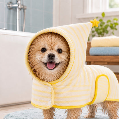 Paws in Awe Hooded Pet Drying Robe for Dogs & Cats - Fast Absorbent Wearable Towel for Bath, Rain & Swim to Keep Pets Dry, Warm & Home Clean image 11