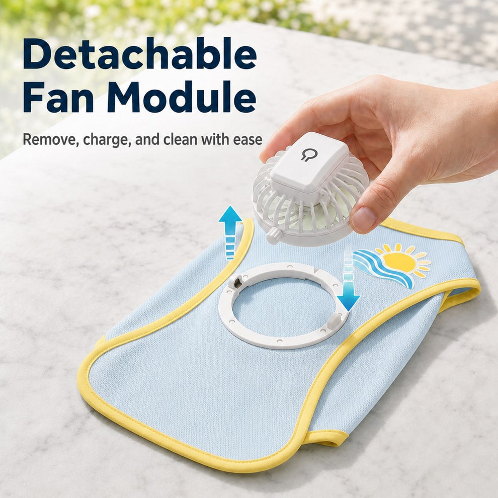 ice blue cooling fan dog vest