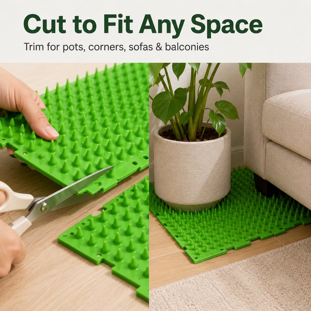 Paws in Awe 2-Pack Green Cut-to-Fit Cat Deterrent Mat for Sofas, Plants & Balconies - Helps Protect Furniture from Scratching, Digging & Curious Paws image 5