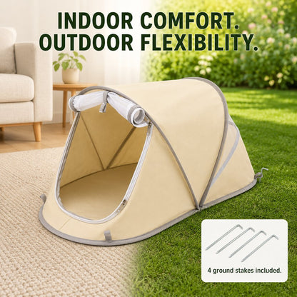 Indoor outdoor flexibility portable pet tent with stakes
