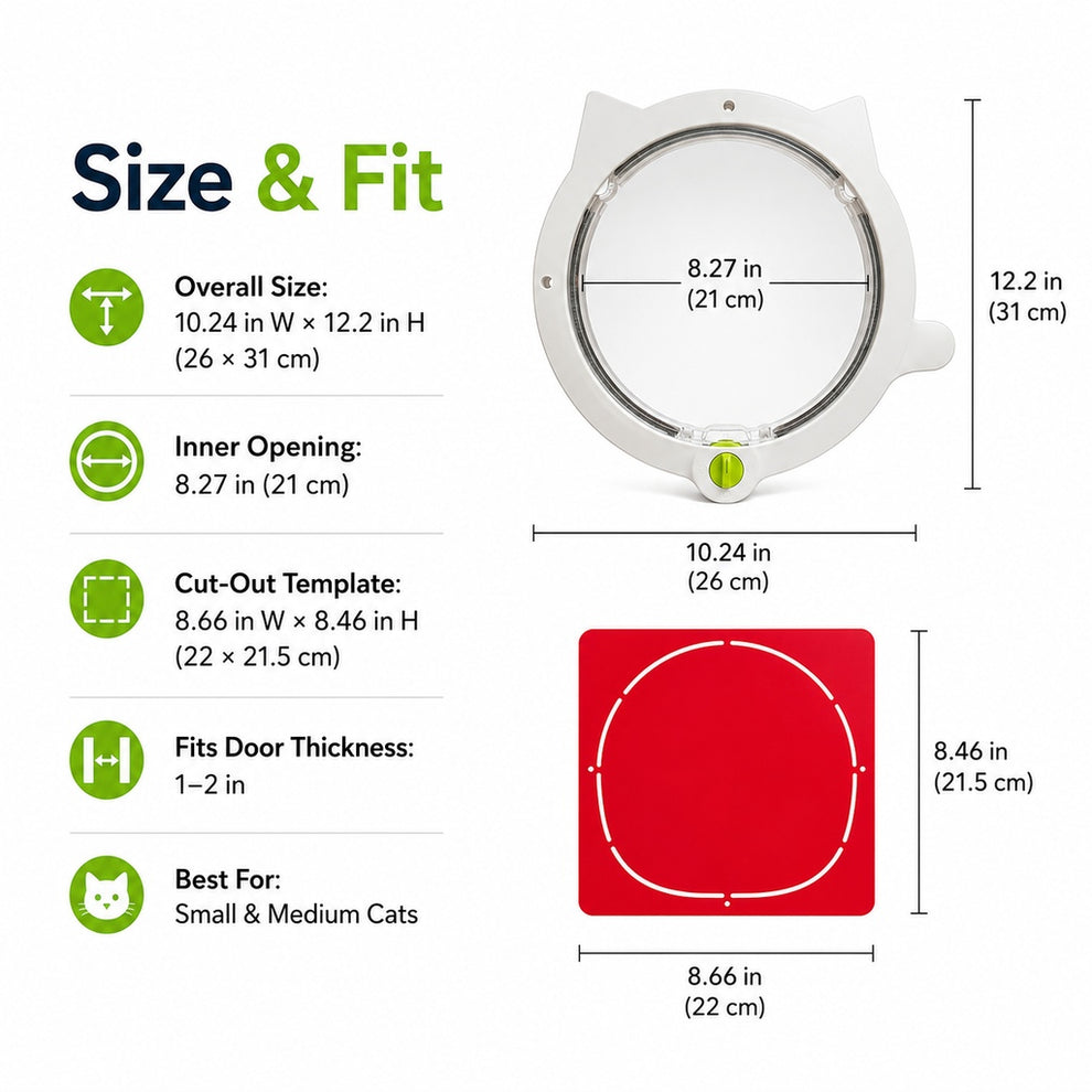 Paws in Awe 4-Way Locking Interior Cat Door for Litter Box Cabinets & Rooms - Private Access Without Door Scratching image 9