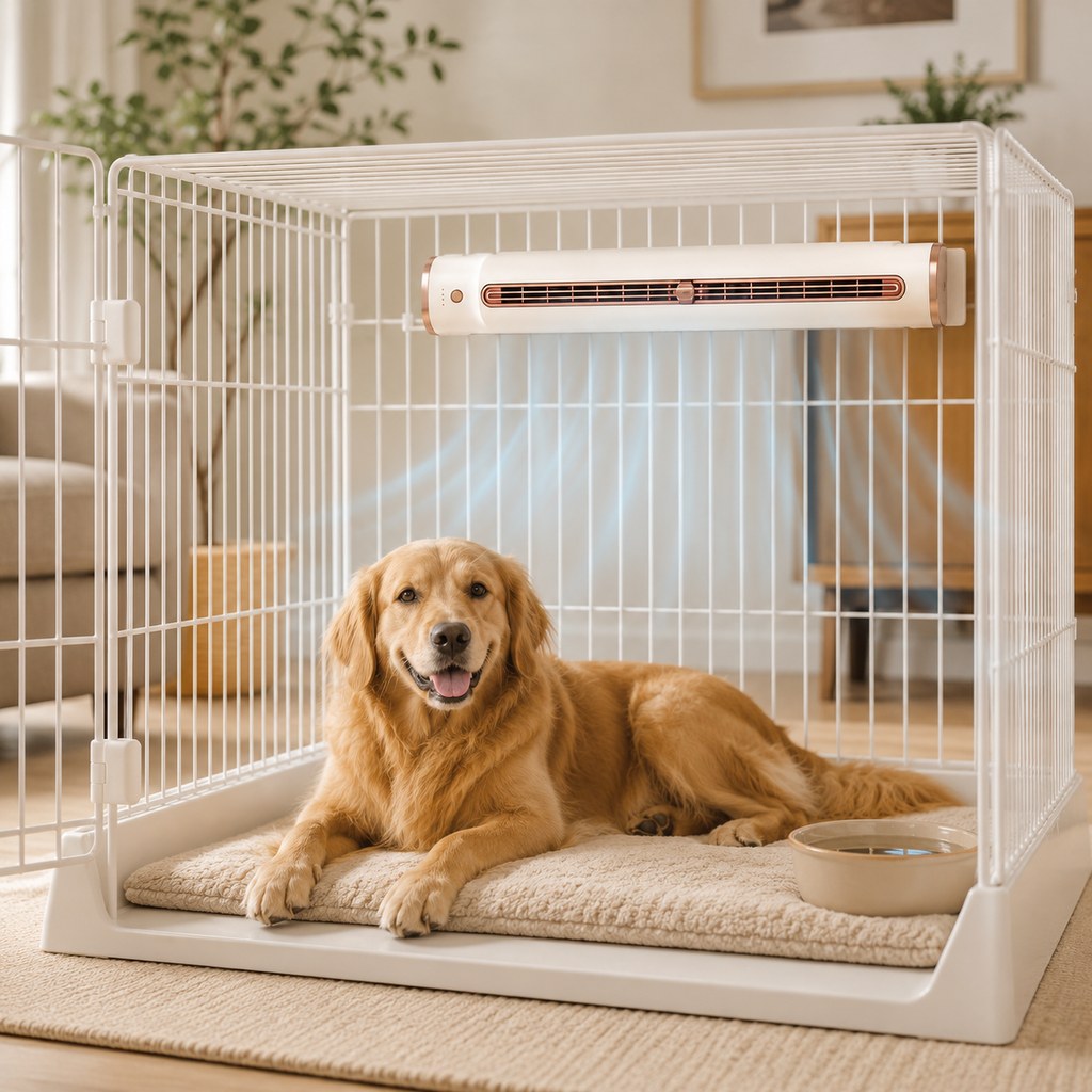 Paws in Awe Rechargeable Pet Crate Cooling Fan - 3-Speed Airflow for Stuffy Dog Kennels & Indoor Pet Spaces image 3