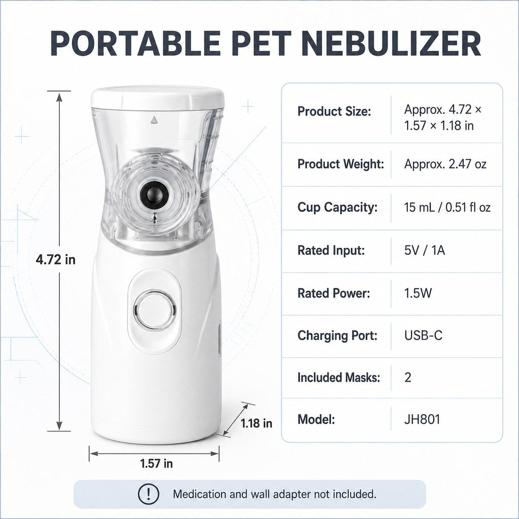 JH801 portable pet nebulizer specifications