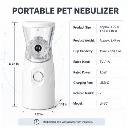 JH801 portable pet nebulizer specifications