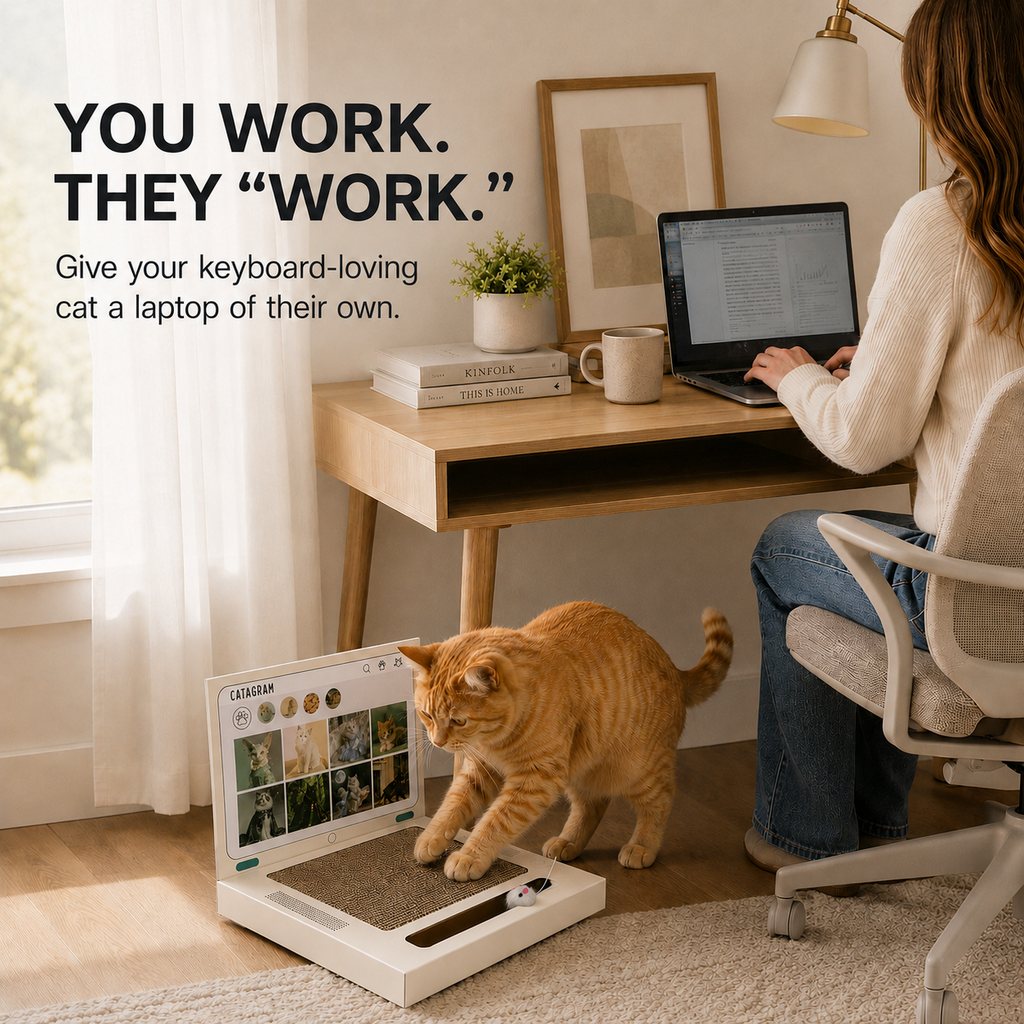 Green exterior laptop cat scratcher closed view