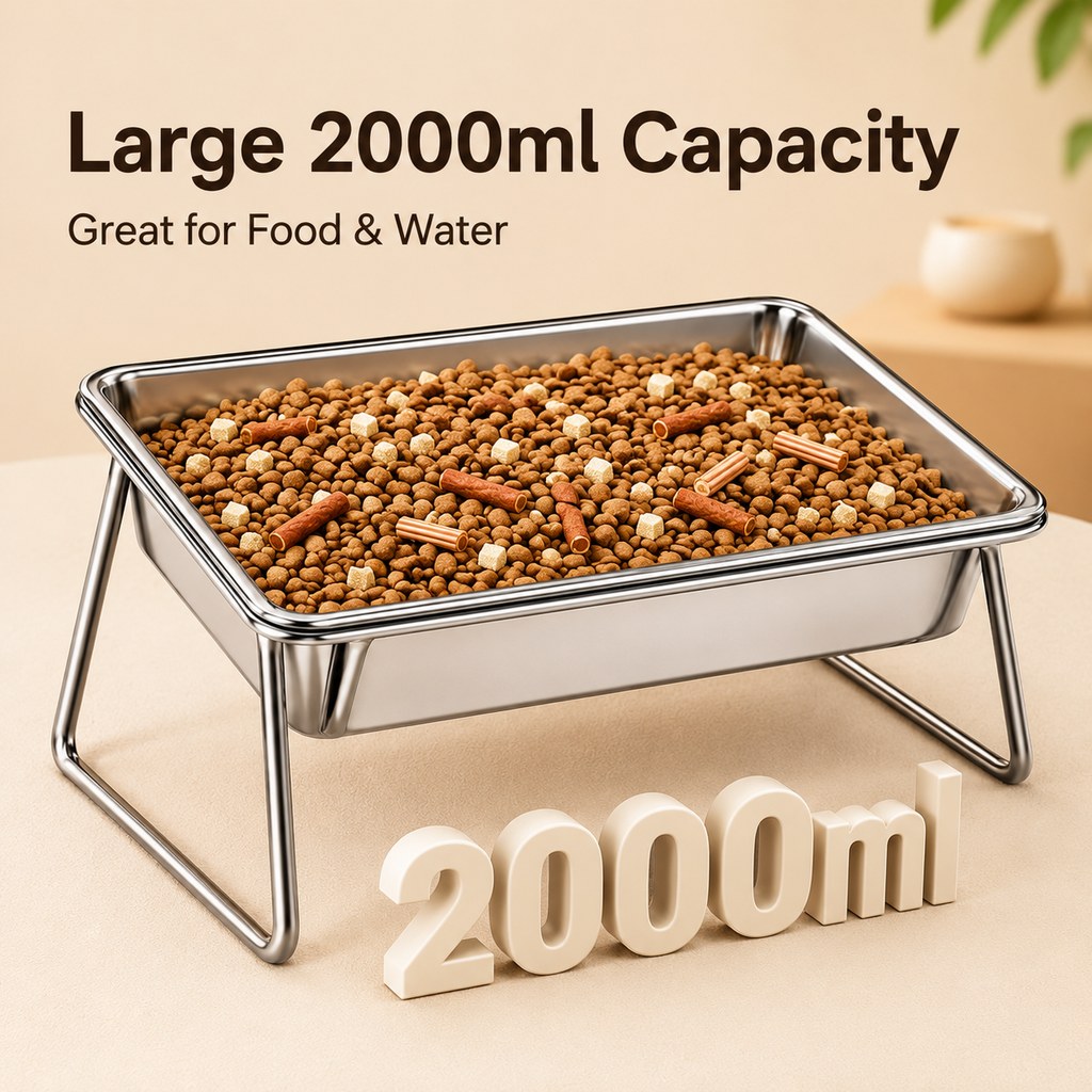 Paws in Awe Elevated 304 Stainless Steel Pet Bowl with Stand for Cats & Dogs - Anti-Tip Raised Feeder for Cleaner Meals image 6