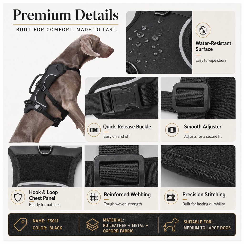 Paws in Awe AirTag-Compatible Escape-Resistant Dog Harness for Outdoor Walks - Secure Control for Dogs That Pull image 5