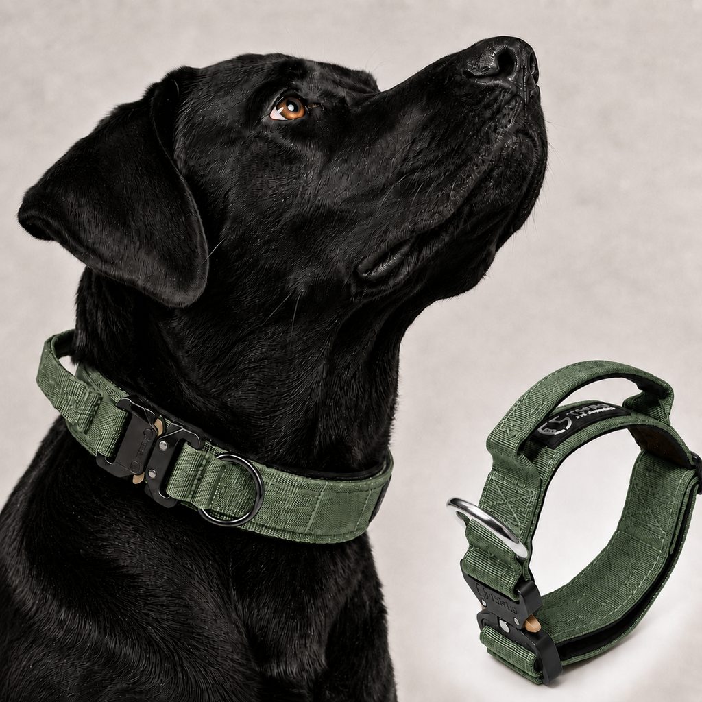 Paws in Awe Large Dog Tactical Collar with Control Handle - Secure Grip for Walks, Training & Strong Pullers image 1