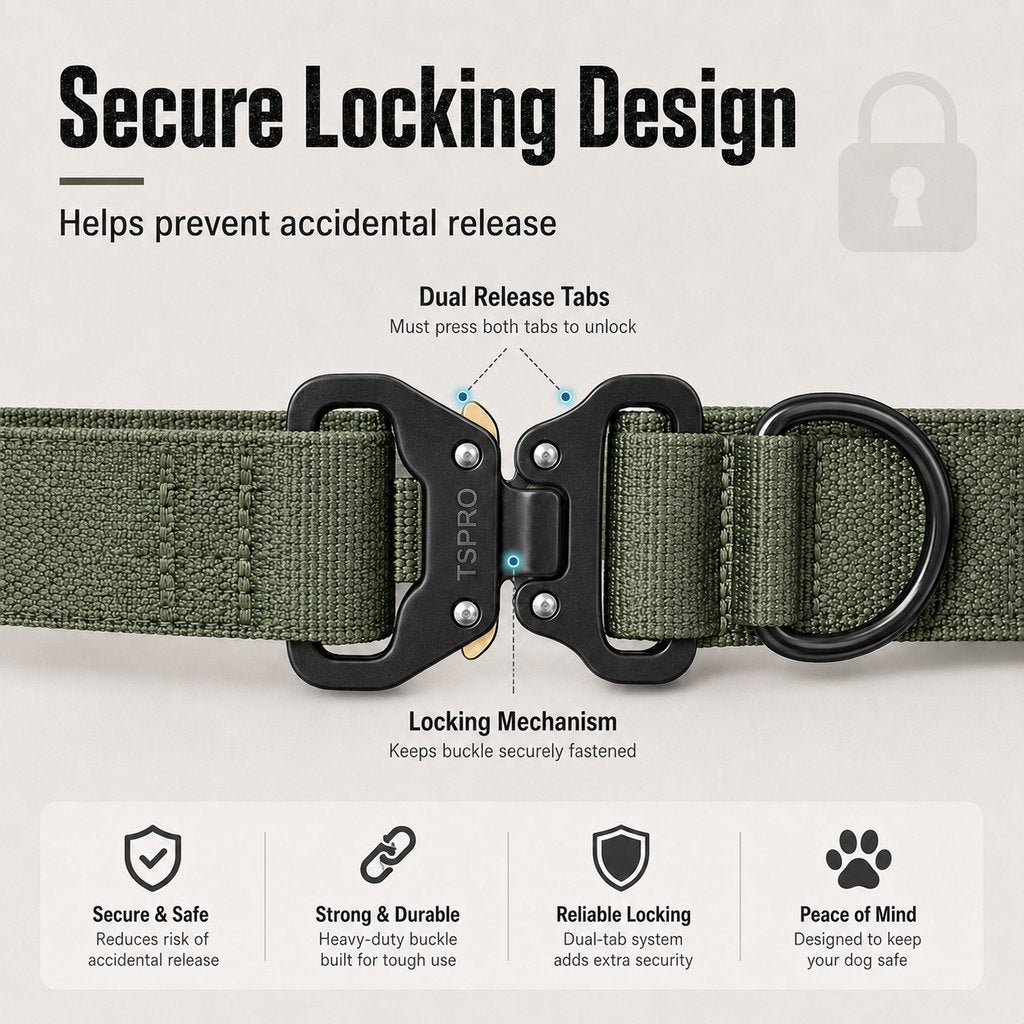 Paws in Awe Large Dog Tactical Collar with Control Handle - Secure Grip for Walks, Training & Strong Pullers image 4