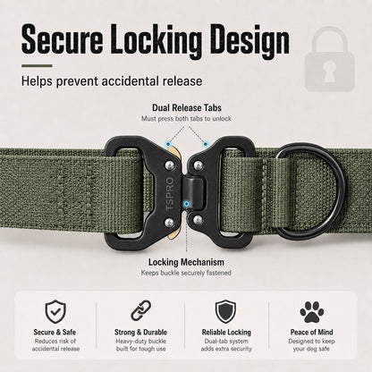 Paws in Awe Large Dog Tactical Collar with Control Handle - Secure Grip for Walks, Training & Strong Pullers image 4