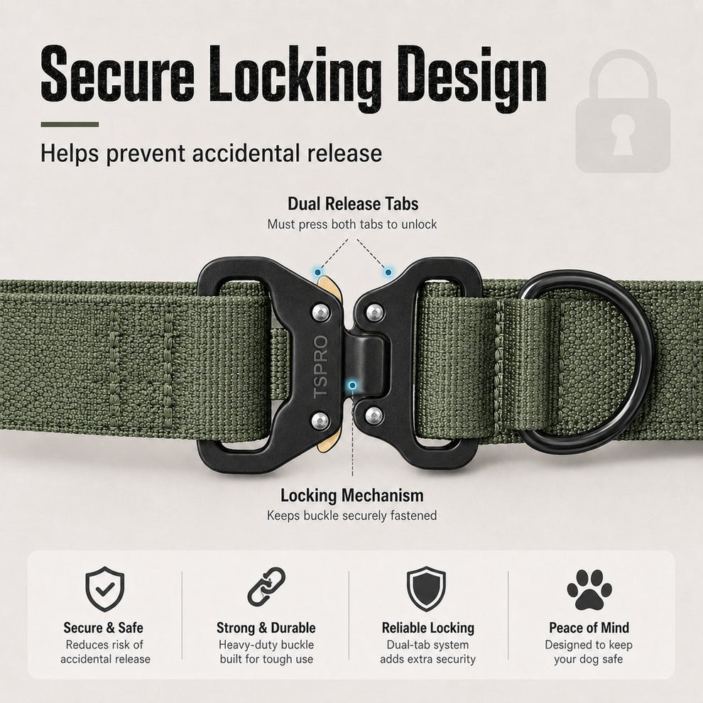 Paws in Awe Large Dog Tactical Collar with Control Handle - Secure Grip for Walks, Training & Strong Pullers image 4
