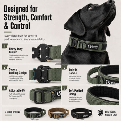 Paws in Awe Large Dog Tactical Collar with Control Handle - Secure Grip for Walks, Training & Strong Pullers image 6