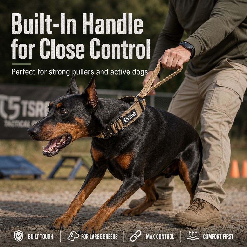 Paws in Awe Large Dog Tactical Collar with Control Handle - Secure Grip for Walks, Training & Strong Pullers image 2