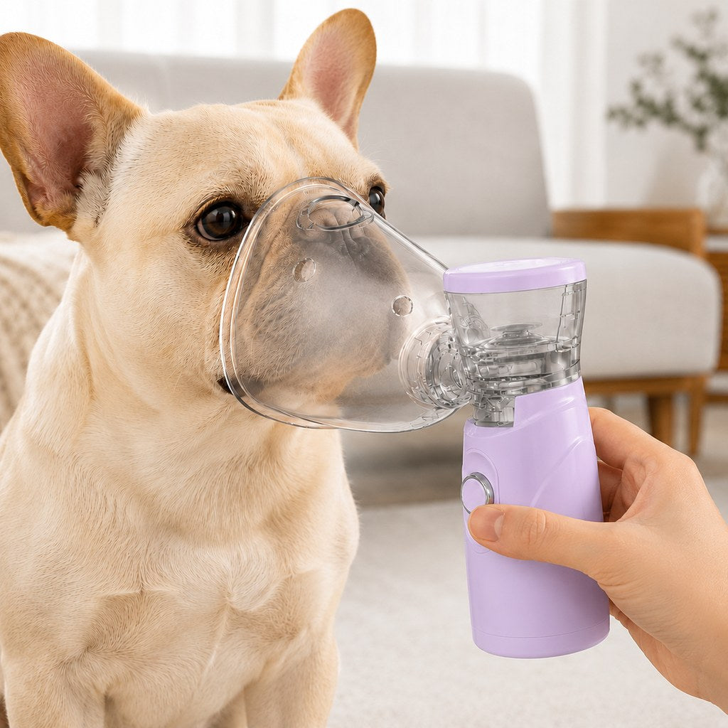 Lavender purple portable pet nebulizer complete kit