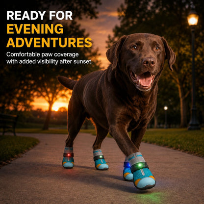 Paws in Awe Motion-Activated LED Dog Boots for Night Walks – Flashing Paw Shoes for Better Visibility & Traction image 3