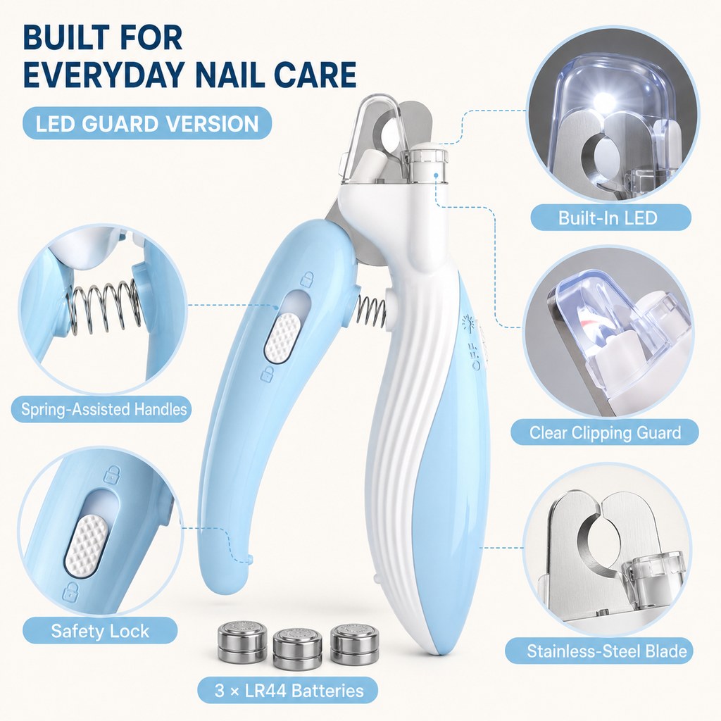 Paws in Awe Pet Nail Clippers for At-Home Grooming – LED Guard & Mini Styles for Cleaner, Easier Dog & Cat Nail Trims image 8