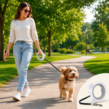 Paws in Awe Retractable Dog Leash for Night Walks & Daily Walks - Optional LED Light, 16ft Reflective Tape & One-Touch Brake for Better Visibility and Control image 9