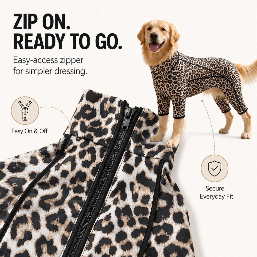 Paws in Awe Four-Leg Full-Body Dog Jumpsuit for Home & Outdoor Wear – Helps Contain Loose Fur & Everyday Dirt image 7