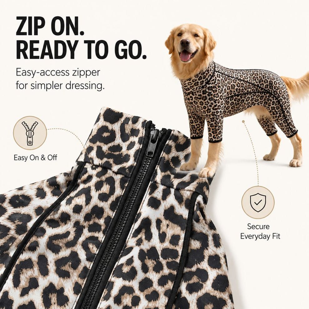 Paws in Awe Four-Leg Full-Body Dog Jumpsuit for Home & Outdoor Wear – Helps Contain Loose Fur & Everyday Dirt image 7
