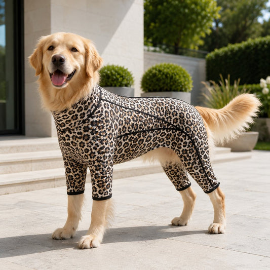 Paws in Awe Four-Leg Full-Body Dog Jumpsuit for Home & Outdoor Wear – Helps Contain Loose Fur & Everyday Dirt image 1