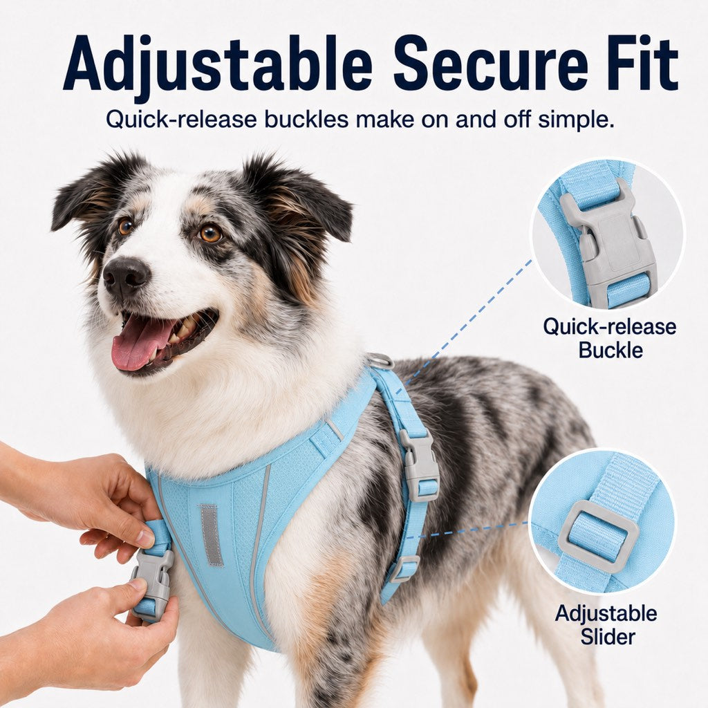 Paws in Awe Reflective Dog Harness for Night Walks, Daily Park Walks & No-Neck-Pull Comfort image 5