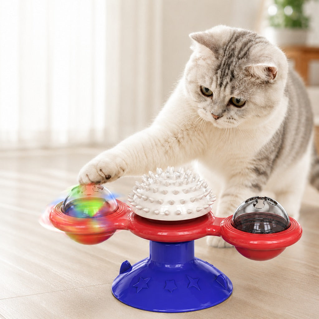 Paws in Awe Light-Up Spinning Cat Windmill Toy for Indoor Play & Boredom Relief image 11