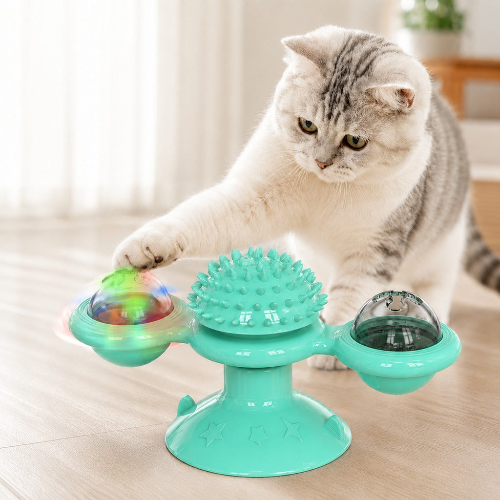 Paws in Awe Light-Up Spinning Cat Windmill Toy for Indoor Play & Boredom Relief image 13