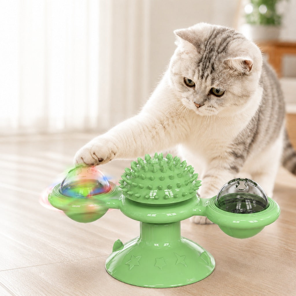 Paws in Awe Light-Up Spinning Cat Windmill Toy for Indoor Play & Boredom Relief image 12