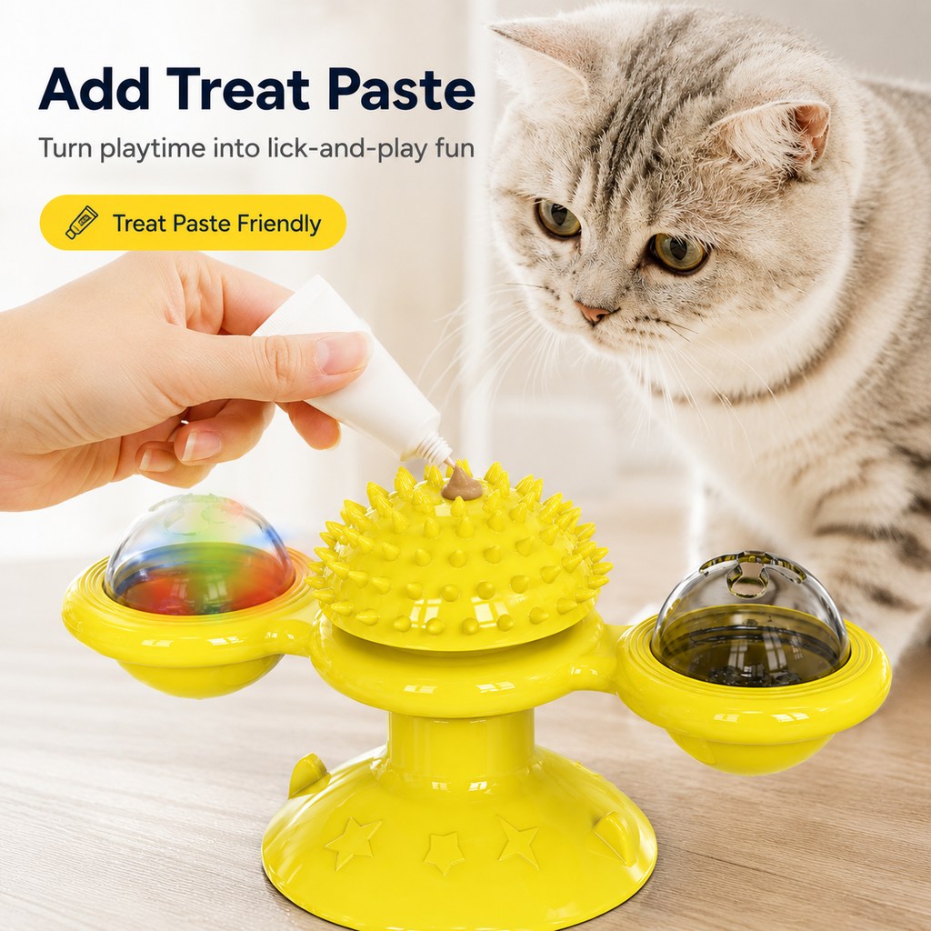 Paws in Awe Light-Up Spinning Cat Windmill Toy for Indoor Play & Boredom Relief image 8